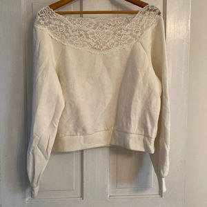 White Lace Sweatshirt